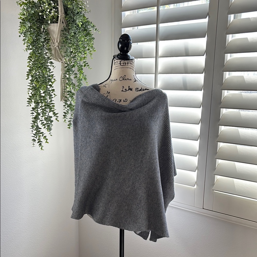 Gray Women's Sweater Poncho